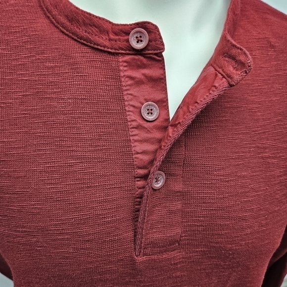 Timberland Thermal Henley Shirt Mens XL Burgundy Red Long Sleeve Casual - Picture 4 of 9